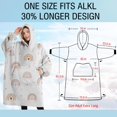 thumbnail image 4 of Oversized Wearable Blanket Hoodie,White Boho Bohemia Rainbow Hearts Pattern Sherpa Blanket Hoodie with Super Pockets,Super Warm Fuzzy Pullover for Women & Men, 4 of 6