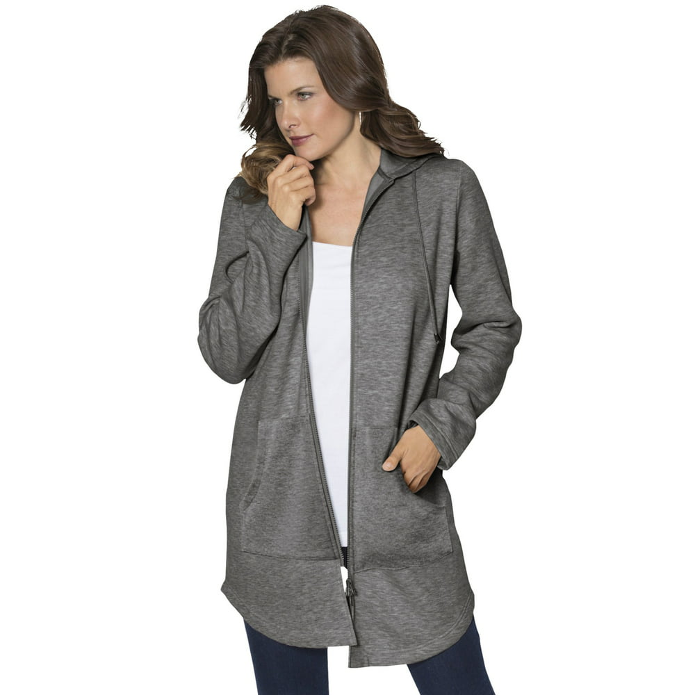 Roaman's - Roaman's Women's Plus Size Fleece Zip Hoodie Jacket Jacket ...