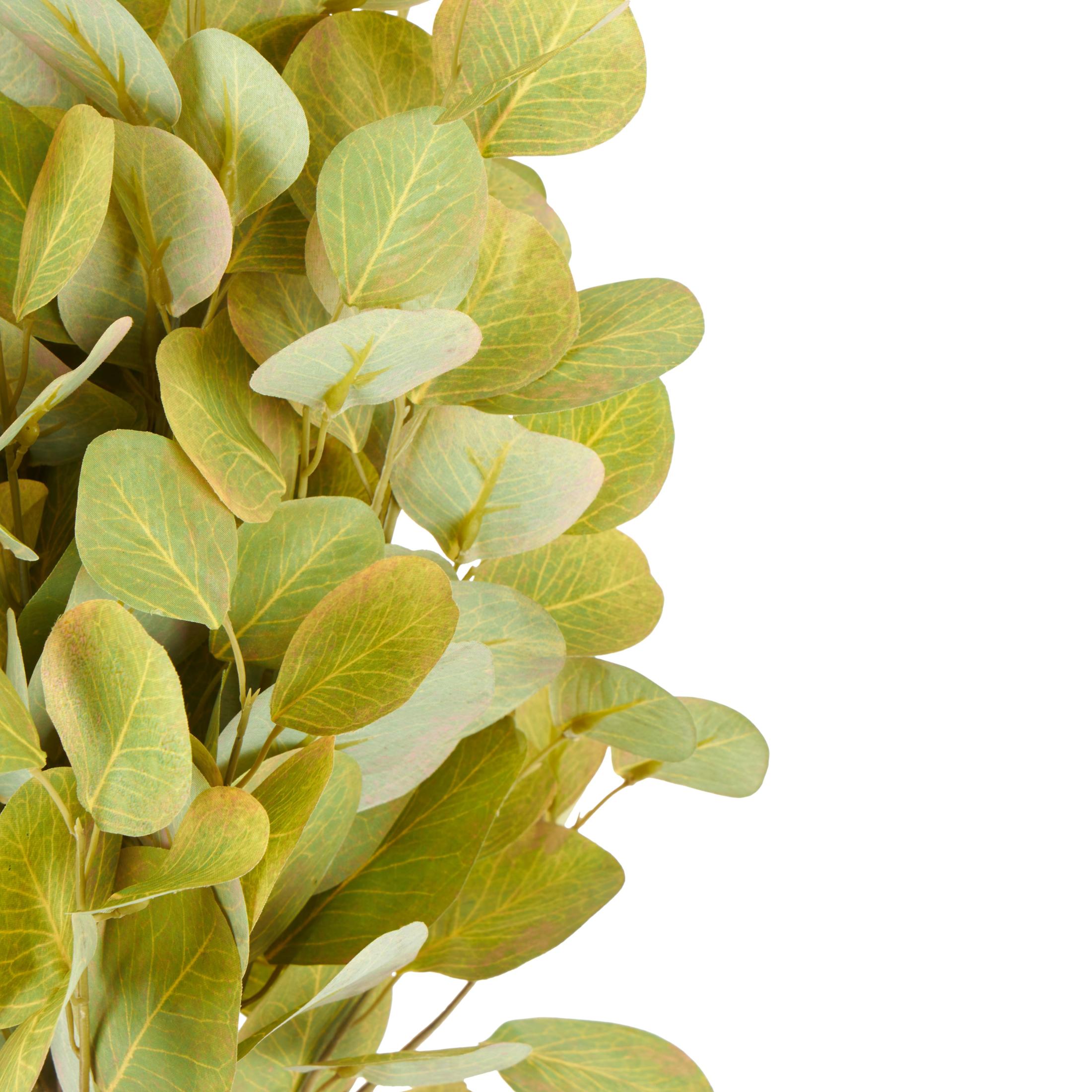 33" Leaf Tall Eucalyptus Stem Plastic Artificial Foliage, by DecMode (12 Count)