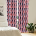 thumbnail image 3 of Ambesonne Americana Window Curtains, Half Triangles, Each 28" W x 63" L, Red Dark Blue and White, 3 of 5