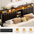 thumbnail image 2 of Homieasy King Upholstered Platform Bed with LED Lights and Storage, Black, 2 of 7