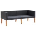 thumbnail image 2 of vidaXL 2-Seater Garden Sofa with Cushions Poly Rattan Black, 2 of 5