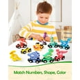 thumbnail image 7 of Wooden Train Set with Dinosaurs Toys - Vanmor Toys for Toddlers,Educational Toddler Matching and Magnetic Number Train Learning Toys for Kids Ages 3-5. Montessori Gift for Boys and Girls，11PCS, 7 of 7