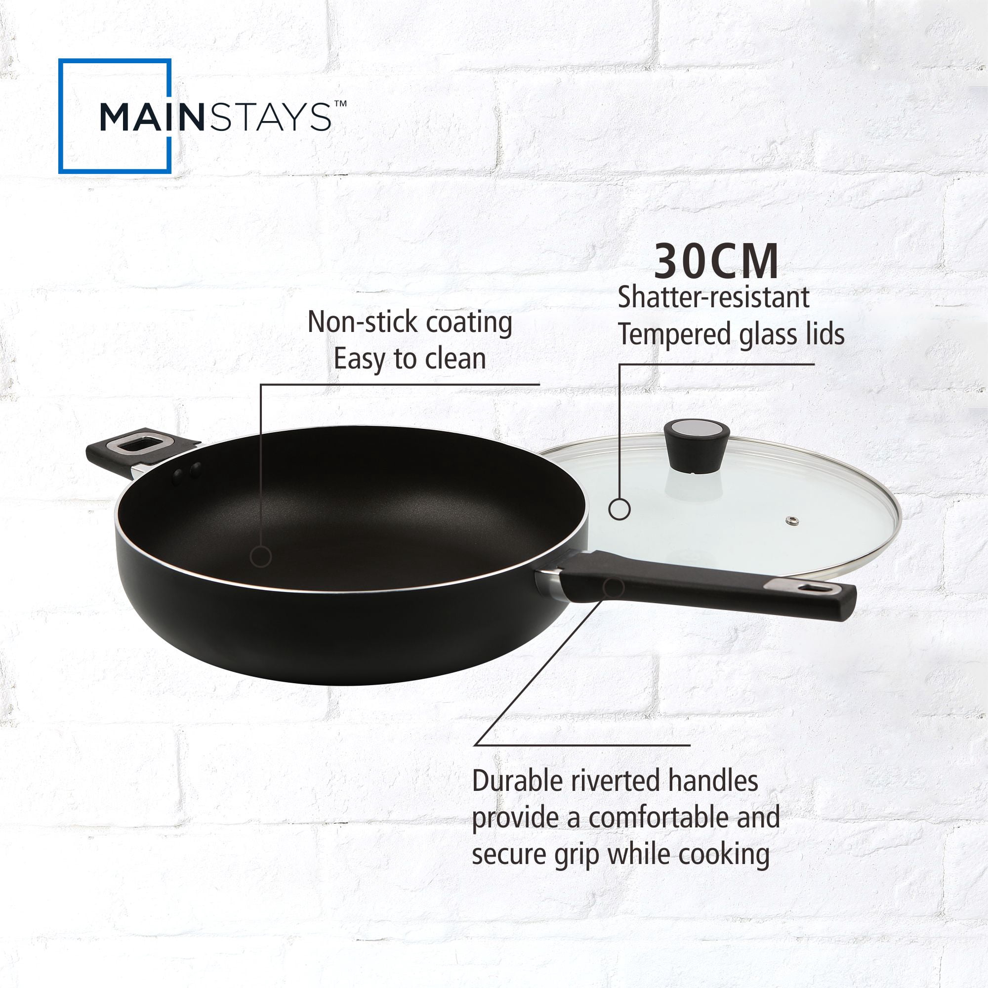 Mainstays Aluminum Nonstick Jumbo Aluminum Cooker Skillet