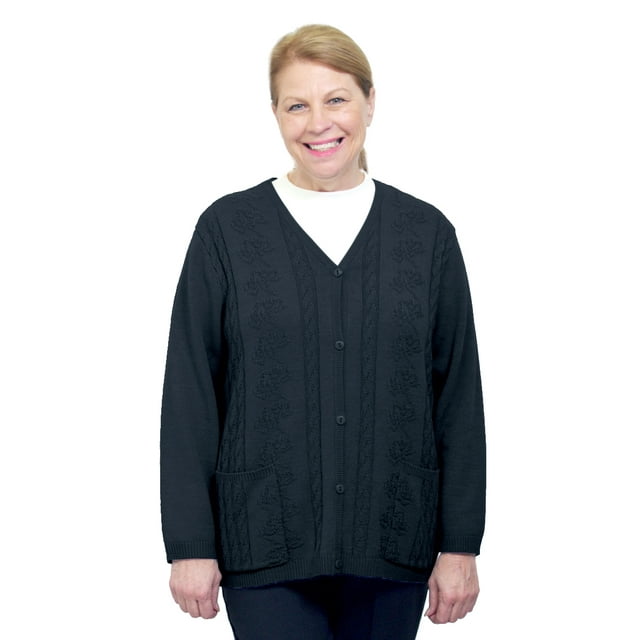 Silverts Cardigan pour Femmes à Dos Ouvert en Tricot, m, Noir