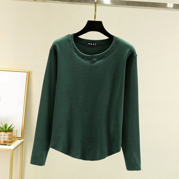 Womens Tshirts Long Sleeve Crew Neck Basic Tees Going Out Fall Clothes for Women Size XL
