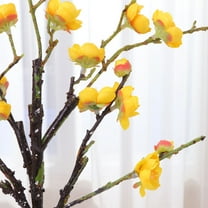 TEHAUX Yellow Real Touch Fake Flowers Bridal Bouquet Wedding Decoration 1 Piece Artificial Floral Arrangement