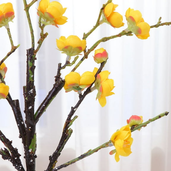 TEHAUX Yellow Real Touch Fake Flowers Bridal Bouquet Wedding Decoration 1 Piece Artificial Floral Arrangement