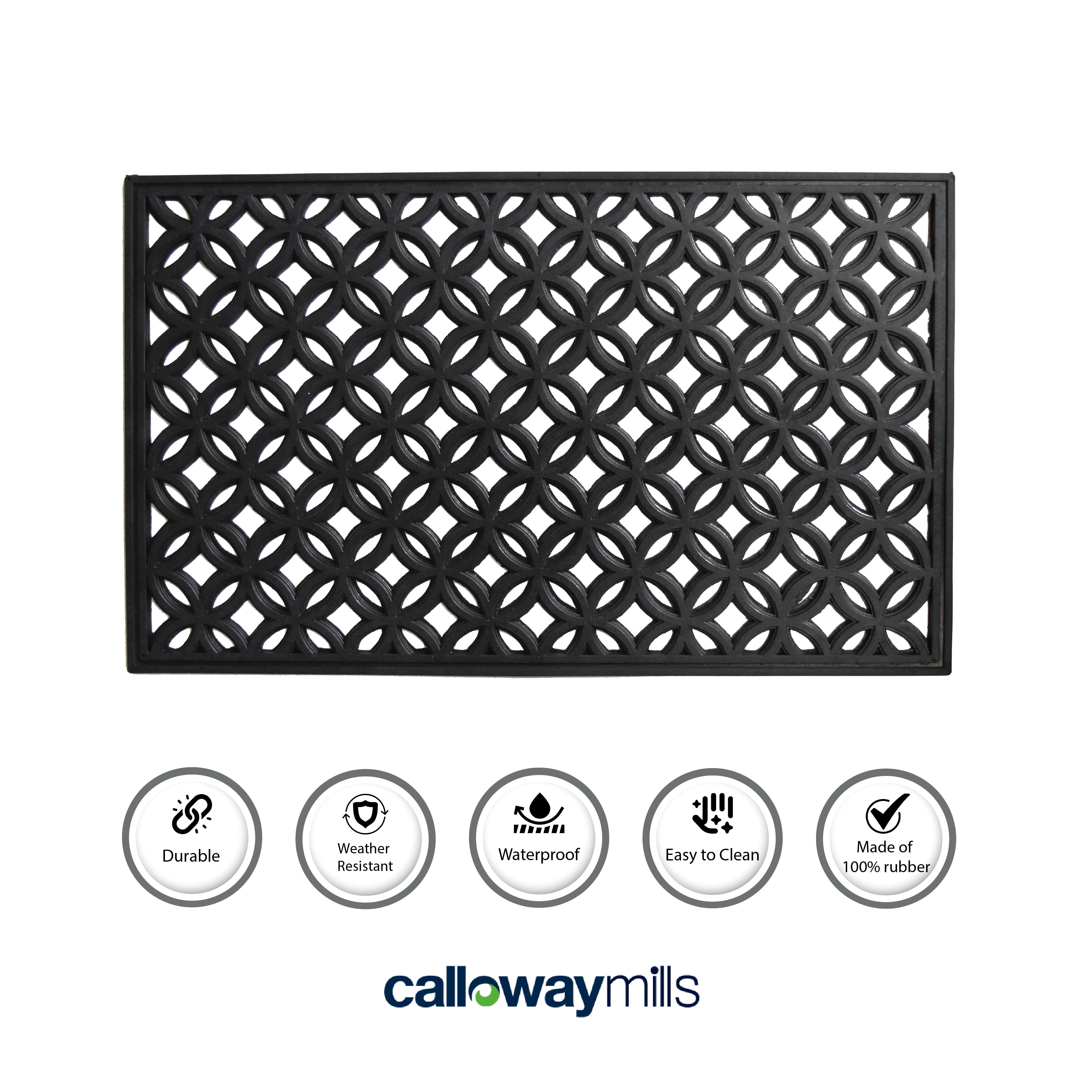 Calloway Mills Circles Rubber Outdoor Doormat 18" x 30"