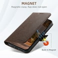 thumbnail image 2 of Wallet Case for iPhone 16 with Card Slots for Men Women, Crosshatch PU Leather,Compatible with MagSafe Wireless Charging Magnetic Leather Flip Folio Cover Case for iPhone 16,Brown, 2 of 10