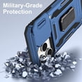thumbnail image 3 of Phone Case for iPhone 15 Pro Case with Slide Camera Cover Shockproof 15 Pro Phone Case with 360°Rotate Magnetic Ring Stand for 15 Pro 6.1 inch 2023 - Blue, 3 of 12