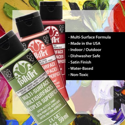 Buy Folkart 7507e Multi Surface Acrylic Craft Paint Set Bright 30 Fl Oz 10 Pc Online In Guatemala