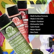 FolkArt 7507E Multi-Surface Acrylic Craft Paint Set, Satin Finish, Bright, Set of 10, 30 fl oz