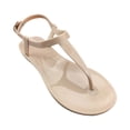 thumbnail image 4 of Womens Sandals Jelly Shoes Thong Flip Flops Flat for Ladies Slides T-Strap Jellies Slippers with Adjustable Strap Buckle Summer Beach Dressy, 39, 4 of 5