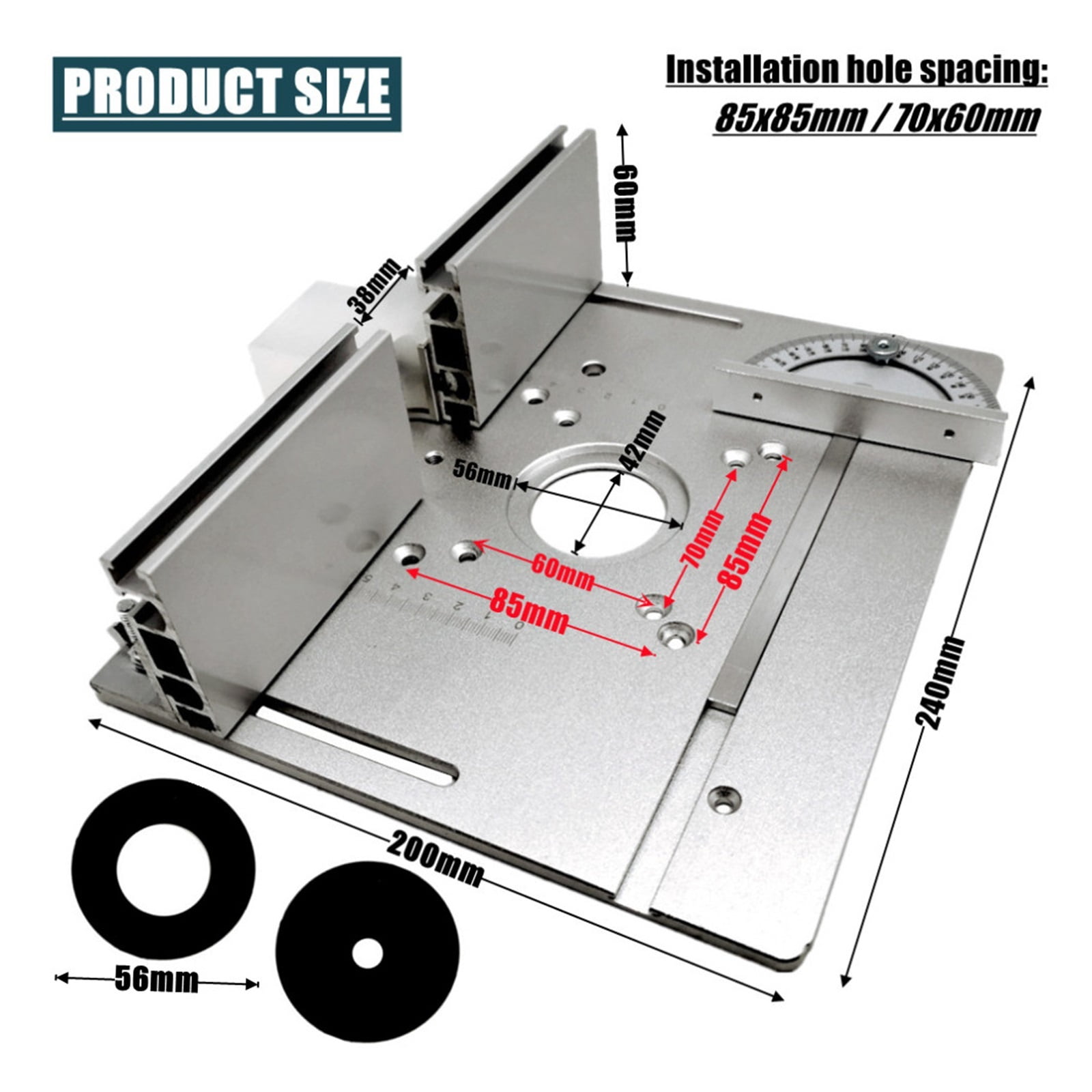 Mini Wood Router Woodworking Benche System Router Table Insert Plate with Miter Gauge and Fence for Electric Engraving Machine ,for Accurate Evaluation