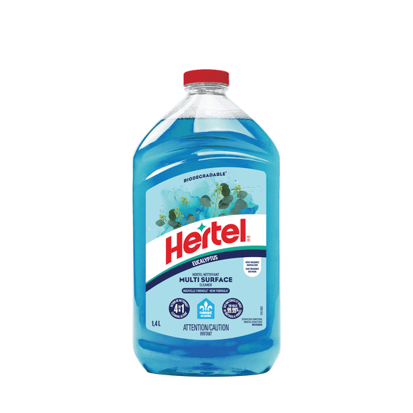 Hertel Nettoyant Désinfectant Multi-surface diluable, Eucalyptus, 1.4L