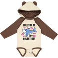 thumbnail image 3 of Inktastic Will you be my Valentine with Cute Shark and Hearts Boys or Girls Long Sleeve Baby Bodysuit, 3 of 5