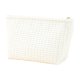 thumbnail image 2 of Bolsa de maquillaje de pana de gran capacidad - Organizador cosmético de viaje de nylon blanco, diseño de apertura amplia para portátil, estuche de almacenamiento ligero para mujeres, 2 of 6
