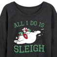 thumbnail image 3 of Frosty The Snowman - Christmas - All I Do Is Sleigh - Women's Lightweight French Terry Long Sleeve Shirt, 3 of 5