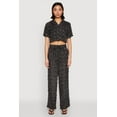 thumbnail image 2 of Womens Spoon Jeans Plaid Frayed Wide Leg Pants, 2 of 5