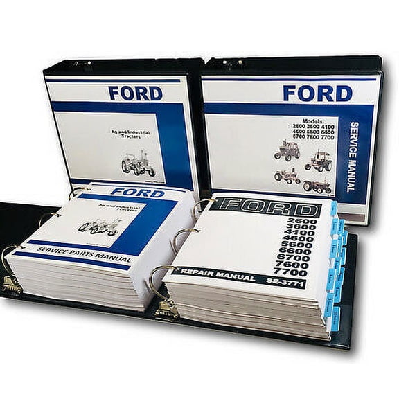 Ford 2600 3600 4600 6600 7600 Tractor Ag & Industrial Service Parts Manual Set