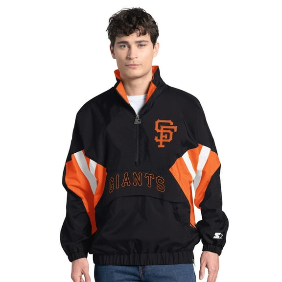Men's-Starter  Black San Francisco Giants Cooperstown Chief Half-Zip Pullover
