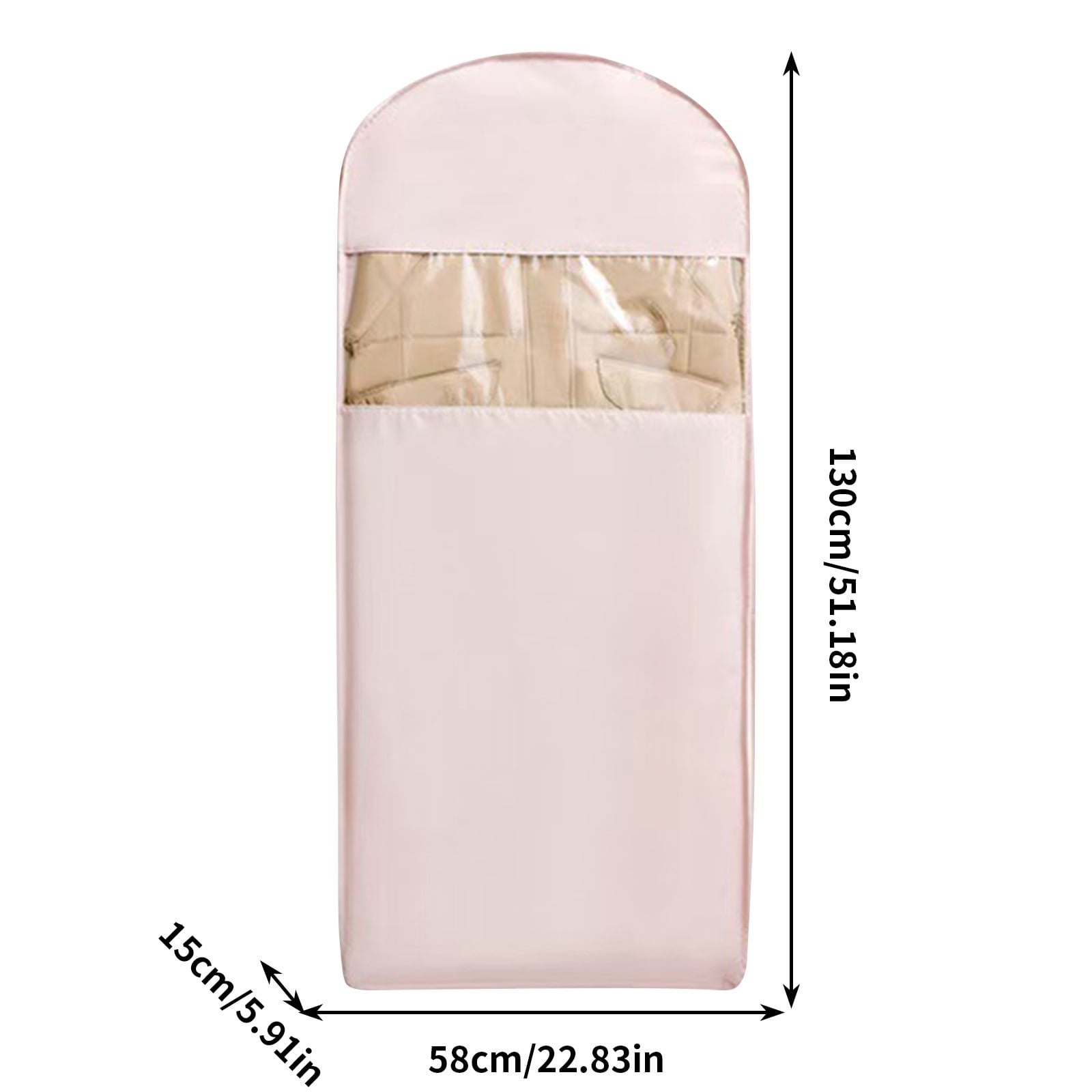 IFNWSV Space Saving Hanging Garment Bag with Self Compression Zipper Space Closet Organizers Cover Clothes Bags for Down Coat Beige Large 2pcs,22.83x51.18in