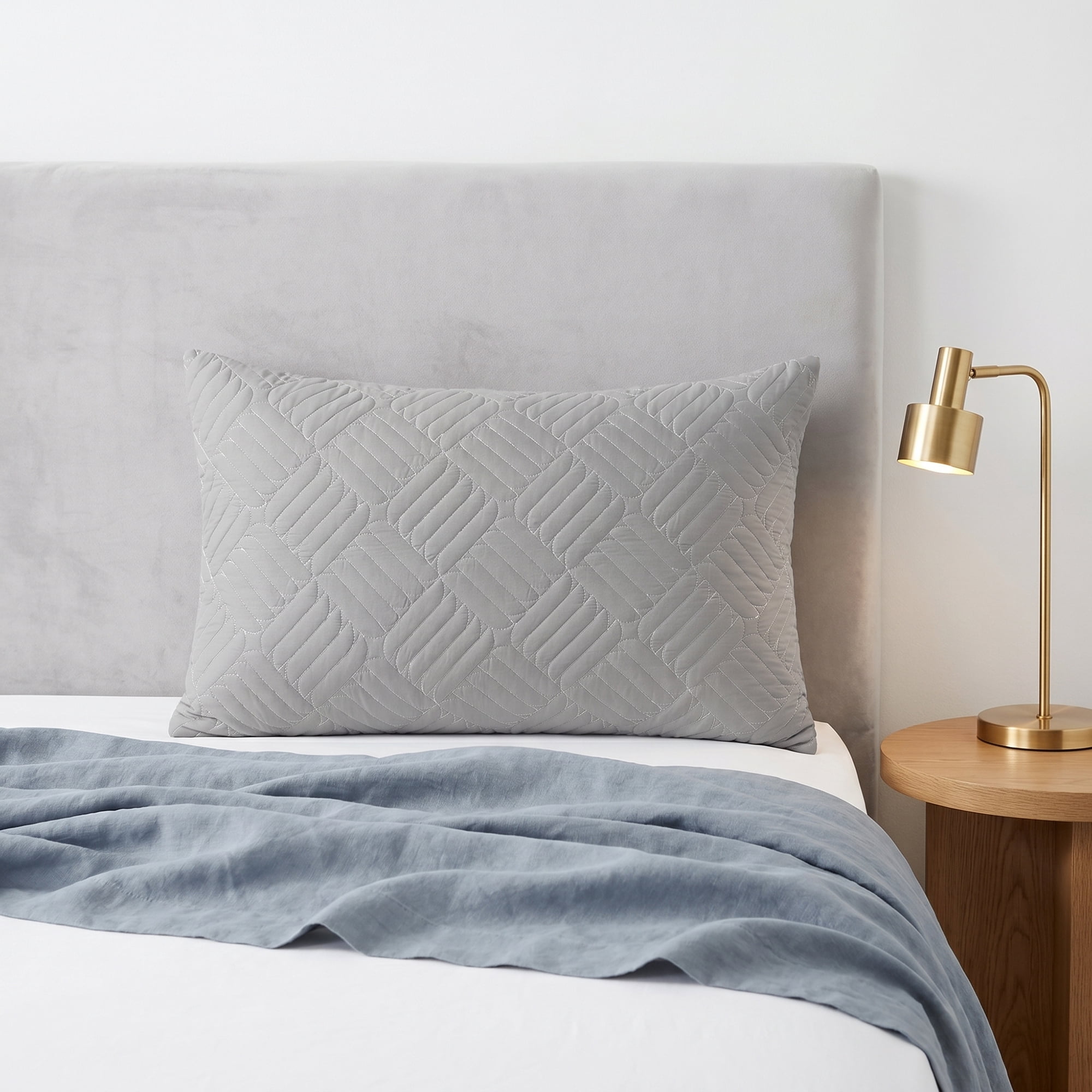 Unique Bargains 2Pcs Standard Size Breathable Cotton Pillow Protectors Queen Gray