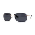 thumbnail image 4 of Womens Rimless Narrow Rectangle 90s Retro Sunglasses Gold Black, 4 of 4