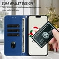 thumbnail image 5 of Phone Case for iPhone 17 Pro Max, Luxury Christmas Pattern Card Slots Cash Pocket Magnetic Clasp Full Body Protection Shockproof Kickstand Wallet Flip Case with Wrist Strap for iPhone 17 Pro Max, D, 5 of 9