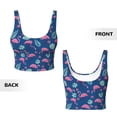 thumbnail image 5 of Fotbe Plants And Flamingos Pattern Womens' Sports Bra Longline Wirefree Padded with Medium Support Sports Moisture-Wicking Workou Vest,Tank Top-Small, 5 of 9