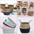 thumbnail image 4 of MasteelfCA 1 Pce Panier de Rangement Tressé en Herbe Pliant Artisanat Panier à Fleurs Tressé Portable, 4 of 8