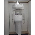 thumbnail image 4 of Aellinatey Slim Fit Sexy High Split Long Midi Dress for Women, Elegant Off-Shoulder Bodycon Evening Gown Cocktail, 4 of 10