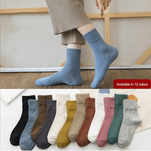 Ankle Socks Cotton Plain Stockings Solid Color Non Slip Non Slip Sock with  Hold Up Leg Warmer Warm Washable Sock Women Running Sport Hosiery Caramel