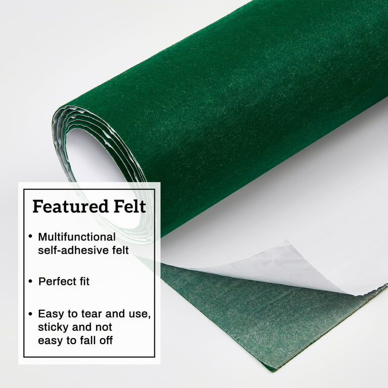 BENECREAT 15.7 x 78.7 Green Self-Adhesive Felt Fabric Shelf Liner for DIY  Costume Making and Jewelry Drawer Box Fabric Peel Stick, 1mm Thick 