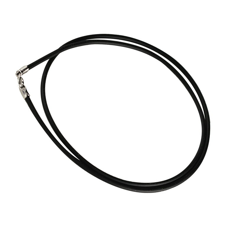 Waxed Leather Necklace Cord with Clasp for Necklace Bracelet Jewelry DIY Black, Adult Unisex, Size: 45.00