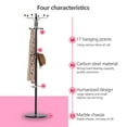 thumbnail image 4 of Loyalheartdy Black Freestanding Coat Hat Rack 4-Layer 16 Hooks Metal Clothes Scarf Stand Umbrella Holder W/ Marble Base (Black), 4 of 12