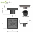 thumbnail image 6 of SereneDrains 304 Stainless Steel 4 Inch Square Shower Drain Kit for Tile Floor Drain Grate Cover Hair Catcher Trap Strainer Filter, 6 of 9