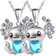 thumbnail image 2 of Cadenas Hermosas de Ajolote AxolotlNeck05 2Pzas Ajolote/Corazón Plata/Azul Metal Cadena y Dije., 2 of 5