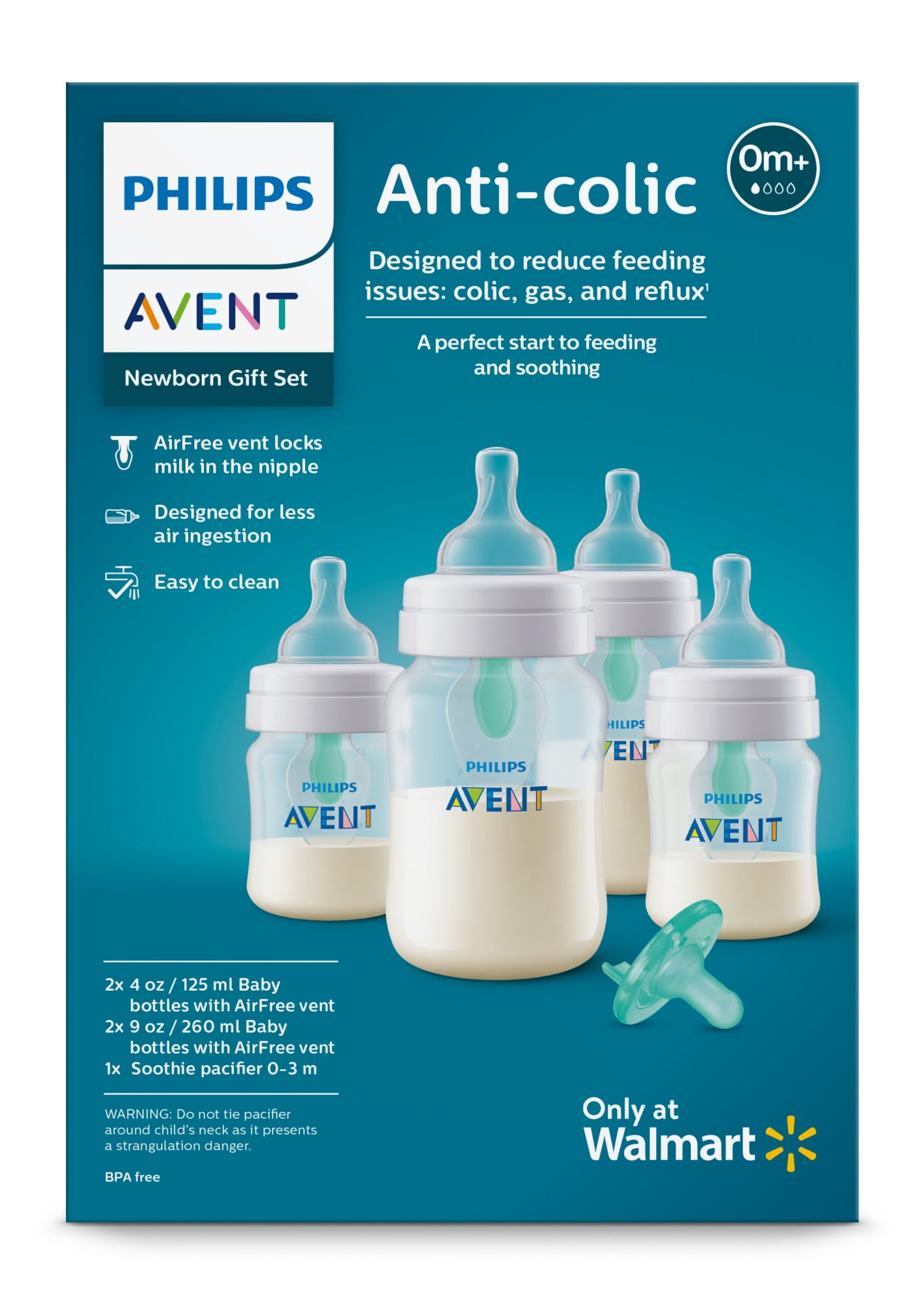 Avent - Anti-Colic Baby Bottle with Airfree Vent All in One Gift Set