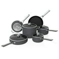 thumbnail image 2 of Ninja NeverStick Premium Juego de ollas y sartenes de 10 piezas, con tapas de vidrio, anidables, anodizado duro, juegos de utensilios de cocina antiadherentes, duraderos y aptos para horno hasta 500 °, 2 of 5