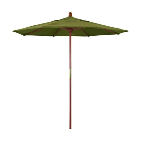 Patio Umbrella Wood California Umbrella Grove Series Patio Market Umbrella in Pacifica with Wood Pole Hardwood Ribs Push Lift ()
