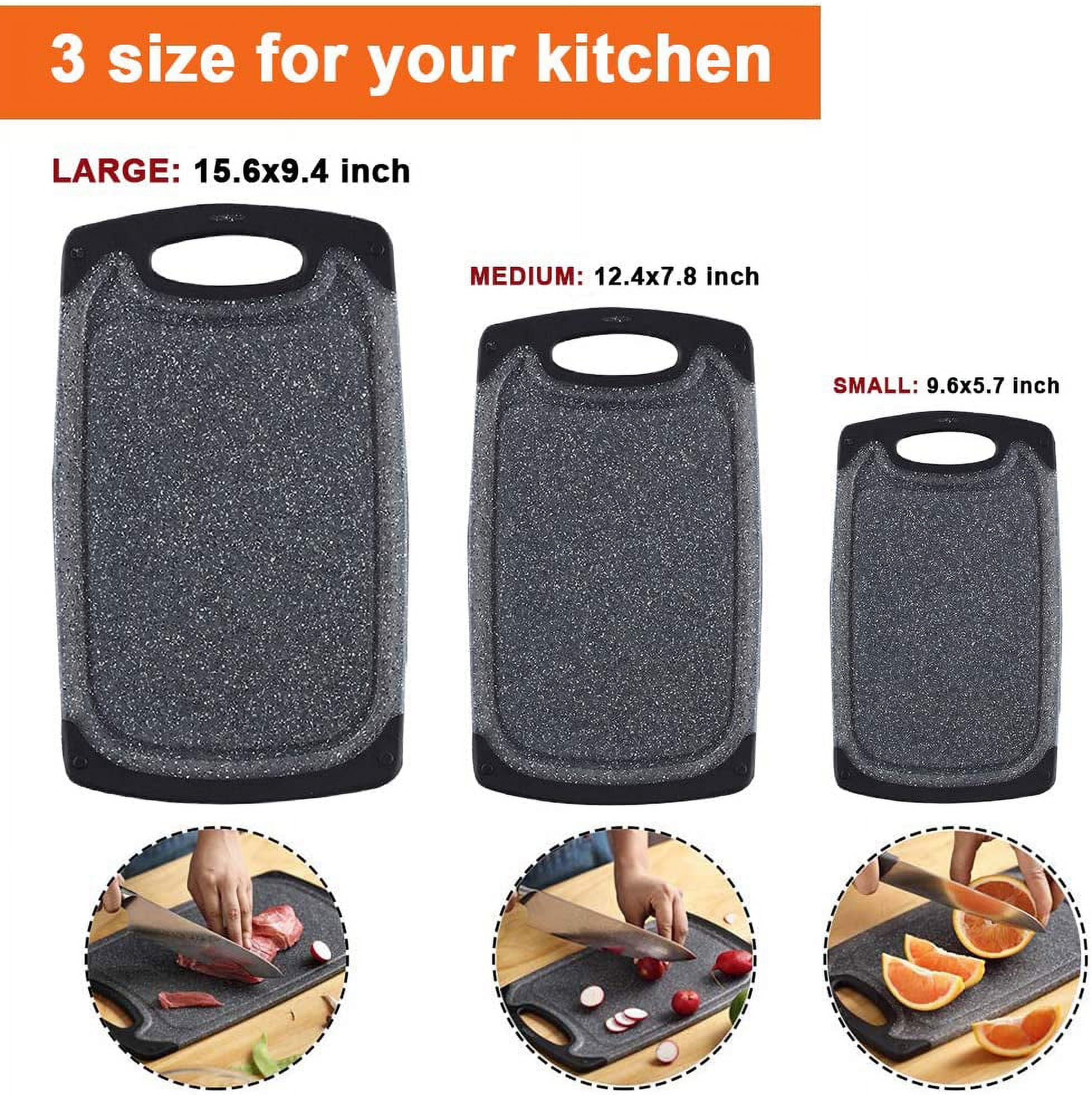 Dream Lifestyle Kitchen Cutting Board, Non-Porous BPA Free Plastic Cutting  Board Reversible Cutting board with Standing Holder, Chopping Boards with  Carrying Handle for Kitchen Use 