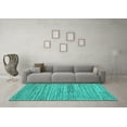 thumbnail image 3 of Ahgly Company Machine Washable Indoor Rectangle Abstract Turquoise Blue Contemporary Area Rugs, 7' x 9', 3 of 4