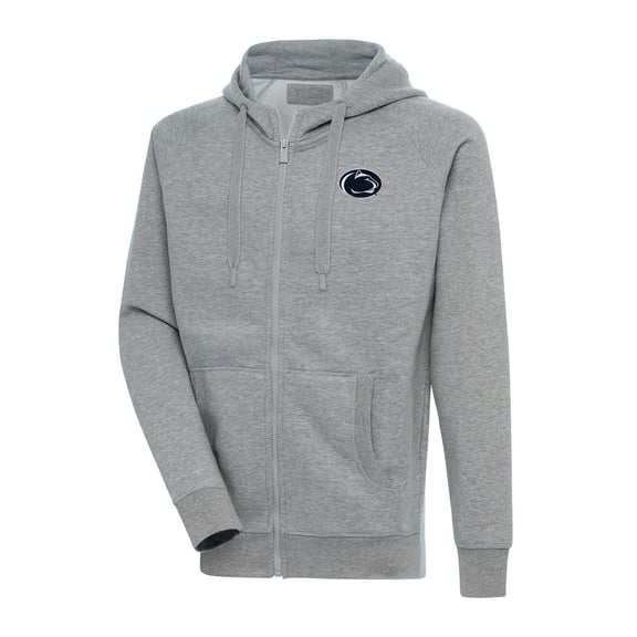 Men's Antigua Heather Gray Penn State Nittany Lions Big & Tall Victory Full-Zip Hoodie