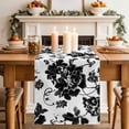 thumbnail image 2 of Table Runners 70 Inches Long Dress Scarves, Black Floral Farmhouse Coffee/Dining/Kitchen Table Decor, Holiday Table Runner, Country Retro Flowers Botanical Retro Art 13x70 Inch, 2 of 9