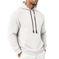 thumbnail image 4 of Luvrsol Men’s Solid Hooded Athletic Top Long Sleeve Plain Casual Pullover Sweatshirt for Daily Wear S-3XL, 4 of 9