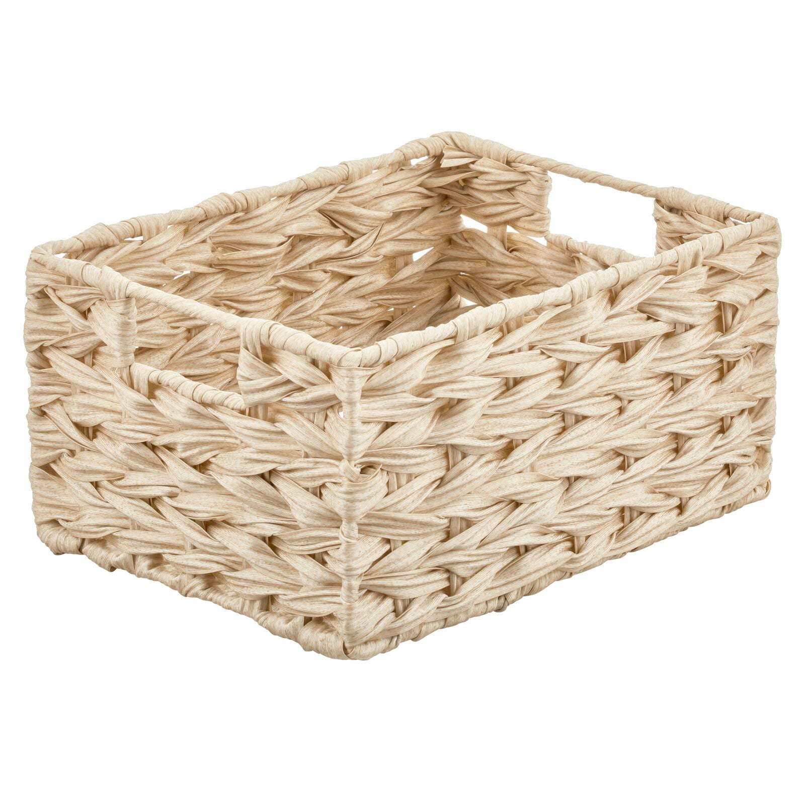 mDesign Woven Farmhouse Kitchen Pantry Food Storage Organizer Basket