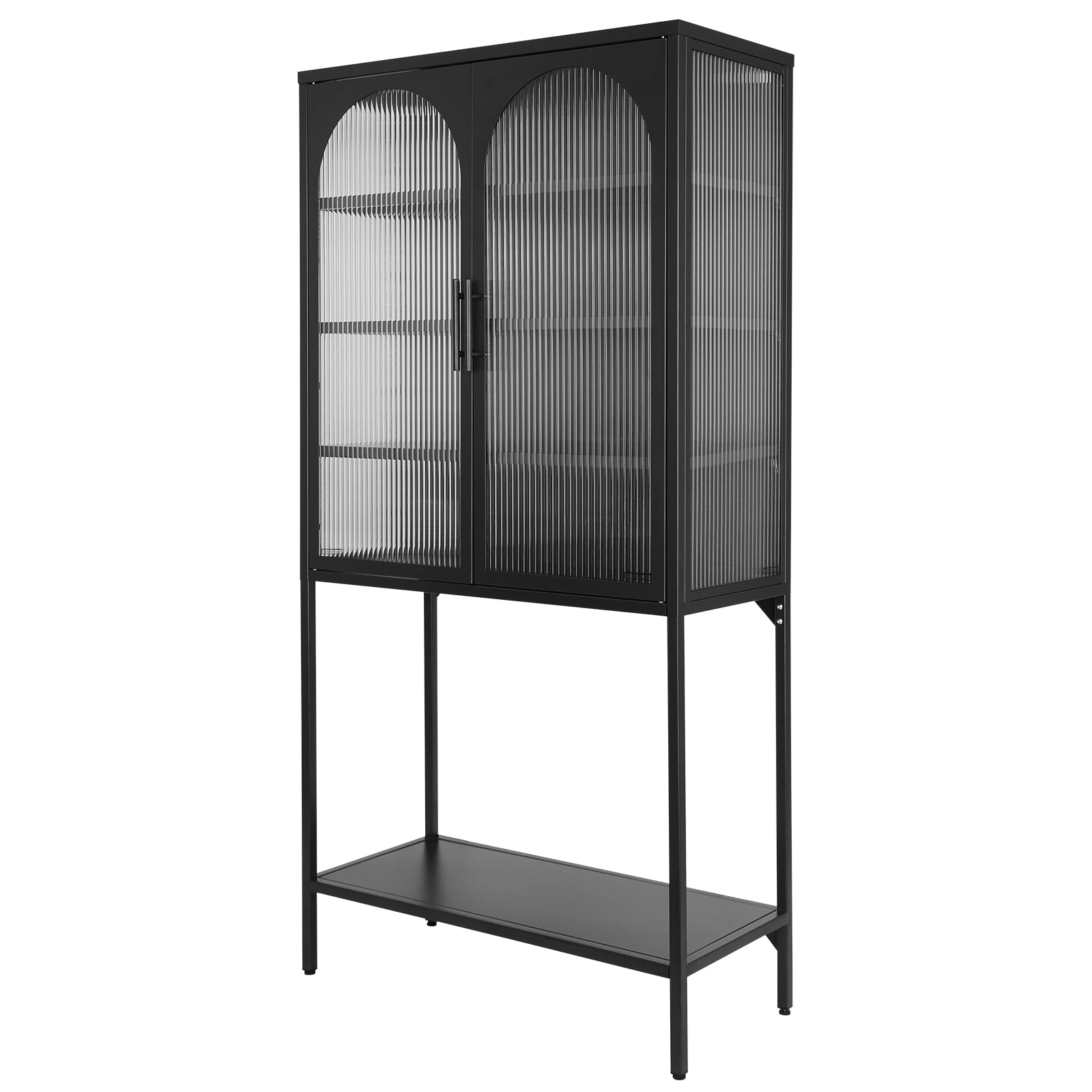 Tomshoo Elegant Floor with 2 Glass Arched Doors Living Room Display with