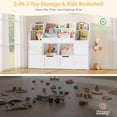 thumbnail image 5 of Homfa 4 Doors Kids Bookcase with 3 Tier Book Racks & 2 Mobile Drawers, 4 Cube Bookshelves Toy Storage Organizer for Playroom Kids Room, White, 5 of 8